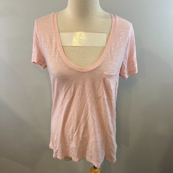 NWOT CASLON Rounded V-Neck T-Shirt in Pink Chintz (M)‎ - Picture 3 of 10